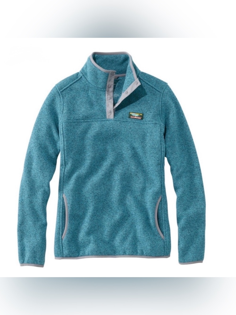 L.L.Bean Women’s Sweater Fleece Blue-Green Pullover - S